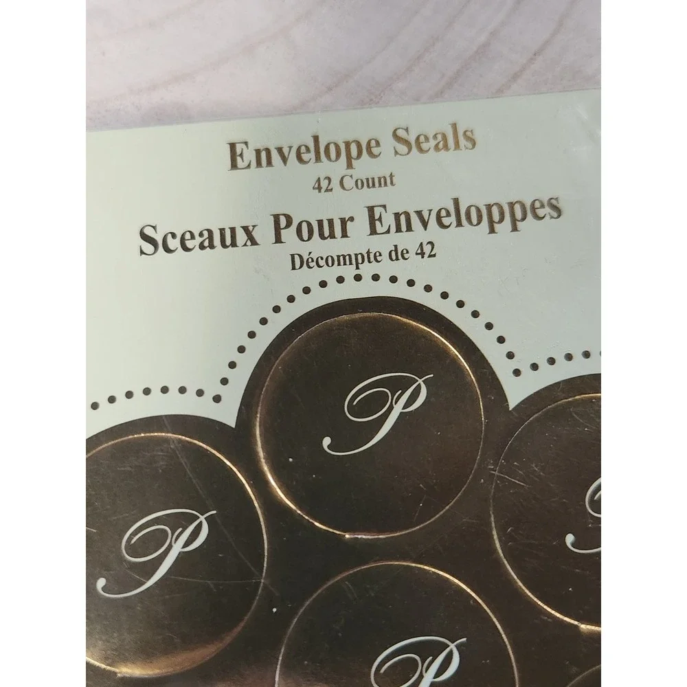 Monogram 'P' Envelope‎ Seals Gold Letter Party Favor Scrapbook Stickers~2 Packs